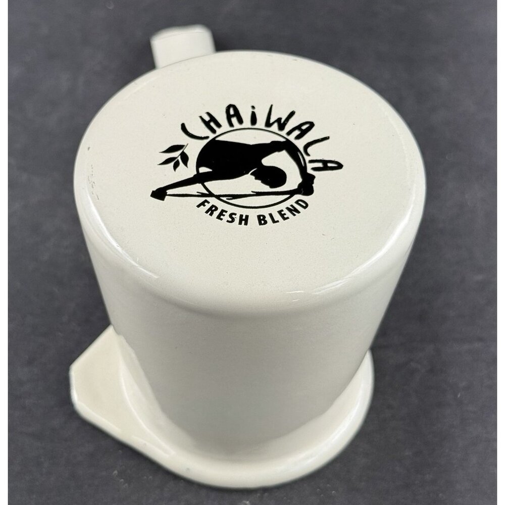 Chaiwalla Off White Enamel Coffee Pot Enamelware Butter Syrup Turkish Coffee - Picture 4 of 8